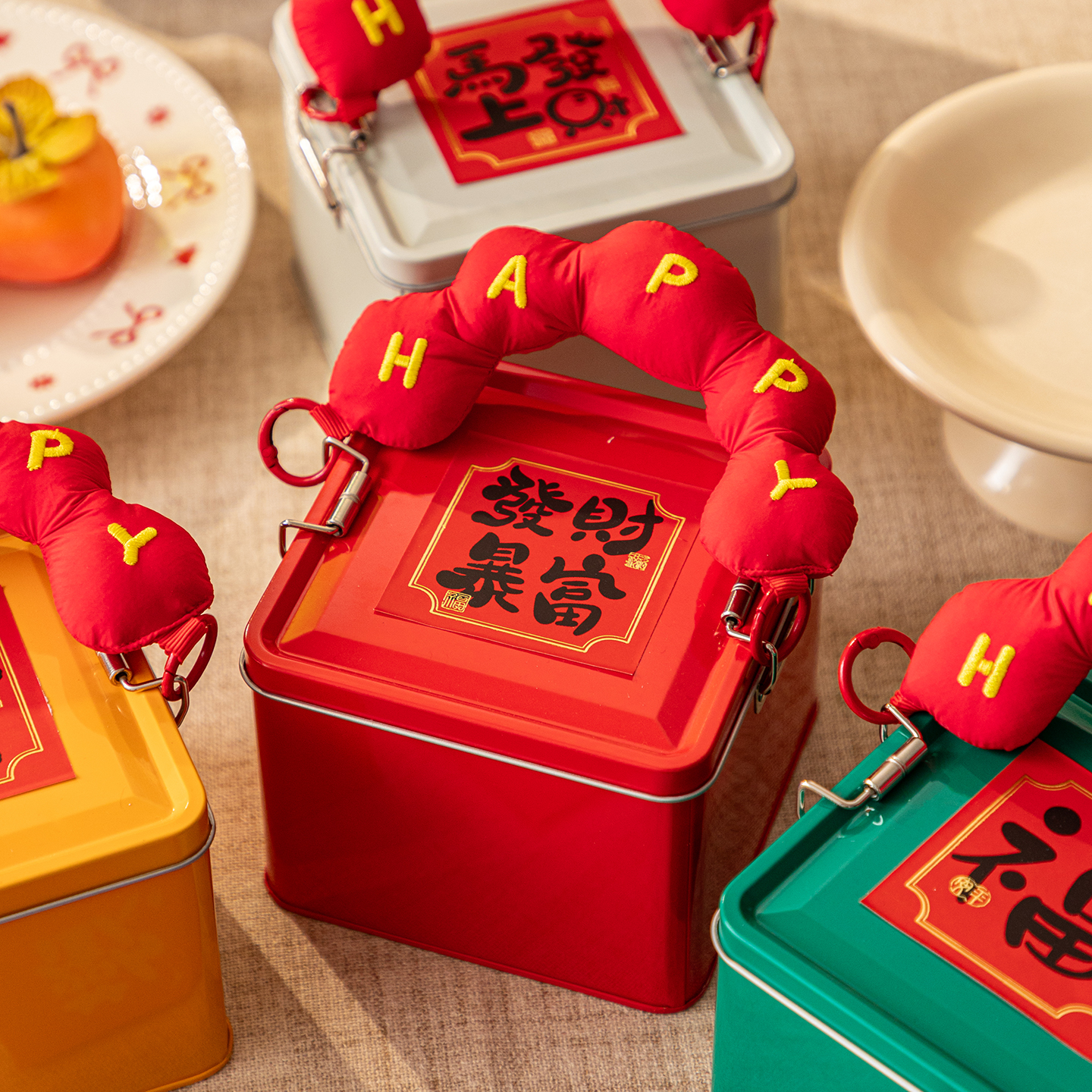 2026新年春节礼盒高档红色铁罐盒