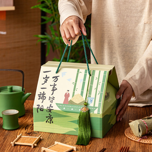 吉派端午瓦楞粽子礼盒空盒高档