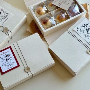 2025蛋黄酥包装盒简约中秋流心酥饼礼盒烘焙6粒点心常温伴手礼盒