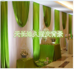 婚庆背景婚礼舞台背景装饰会场场景布置幕布布幔纱幔道具用品