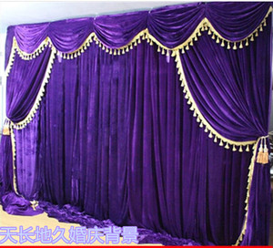 婚庆背景婚礼舞台背景金丝绒会场场景布置幕布布幔纱幔道具用品