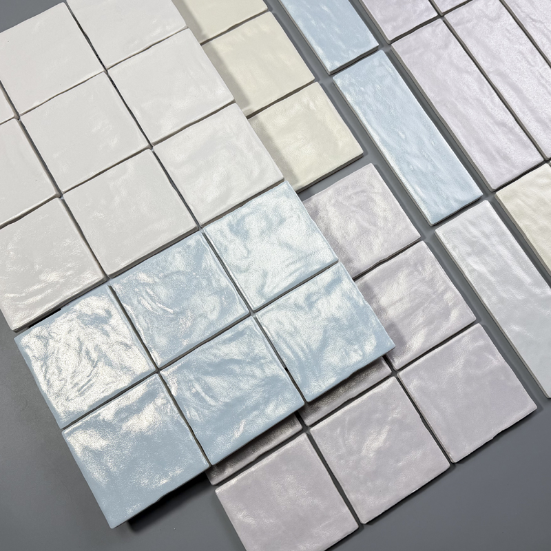 奶油风珍珠釉手工砖10x10