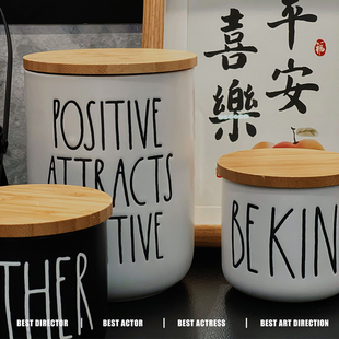 陶瓷储物罐糖果咖啡粉茶叶咖啡豆圆型罐厨房杂粮调料收纳密封罐