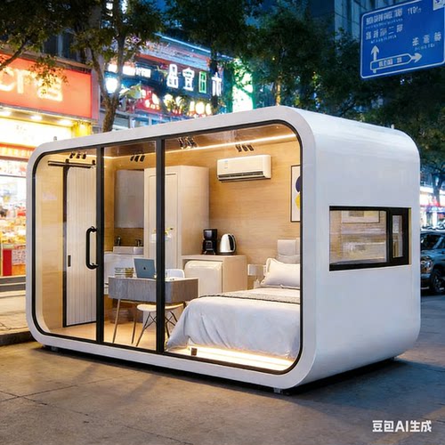 网红苹果舱移动房 露营地度假屋 可移动保温隔热 3-5人住拎包入住