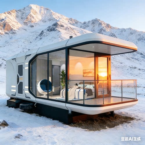 带吊耳太空舱移动屋 灵活搬迁 不限地形景区 / 乡村旅居便民驿站