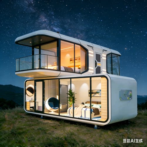 商用双层太空舱移动房 民宿酒店露营地专用 可移动可吊装环保材质