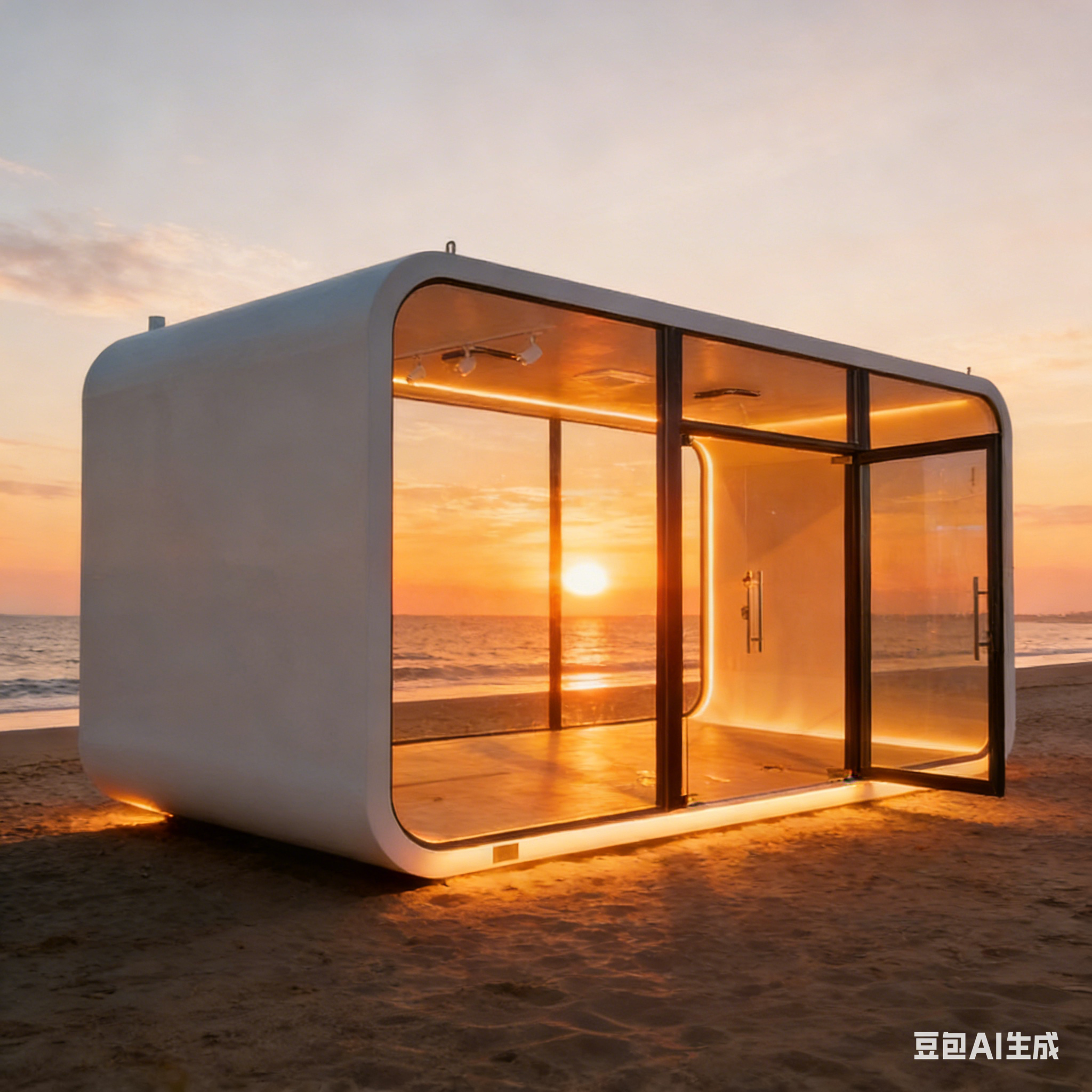 网红打卡苹果舱移动房 景区 / 商业街引流 高颜值全景玻璃 可移动