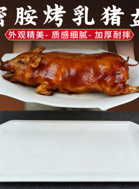 密胺仿瓷餐具酒店自助餐盘烤乳猪刺身盘火锅长方盘菜品熟食展示盘