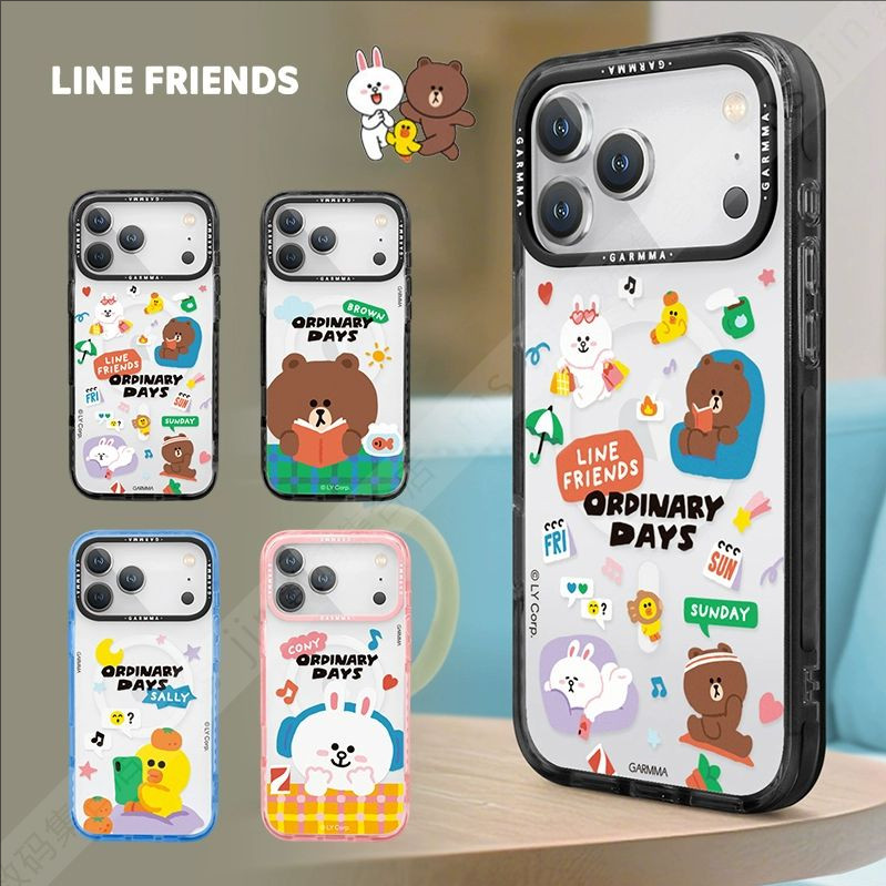 正版Line布朗熊可妮兔适用苹果iPhone17promax磁吸手机壳透明防摔新款17pro保护套卡通可爱莎莉鸡17air情侣壳