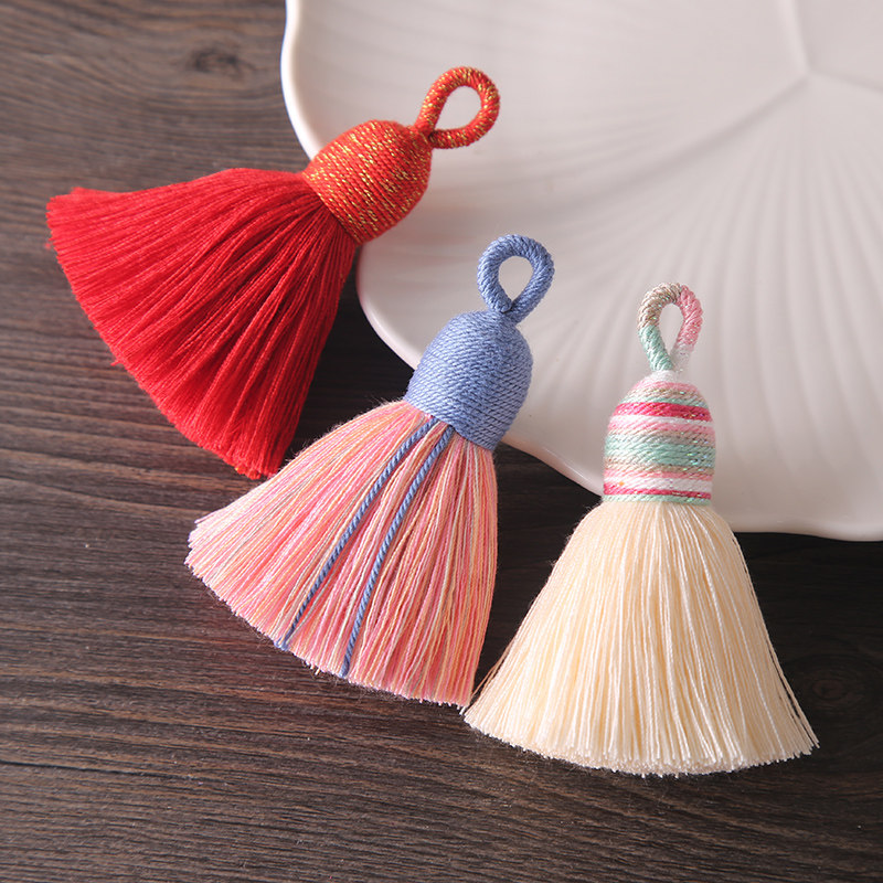 大号短胖棉线流苏穗子民族风饰品耳环配饰项链服饰螺纹帽包头吊坠