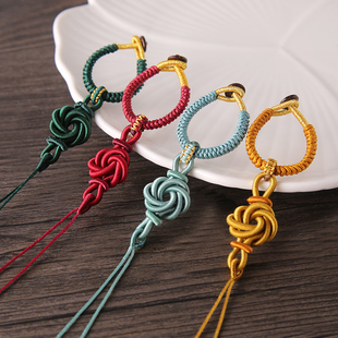 手工编织金刚结指环扣挂绳曼陀罗装饰挂件藏式文玩蜜蜡包包挂绳