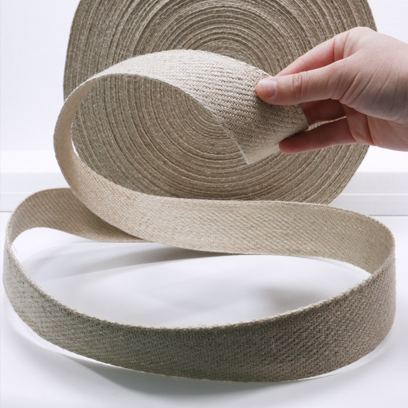 纯麻织带 厚黄麻斜纹带 纯黄麻 服装服饰箱包鞋帽特色手工diy辅料