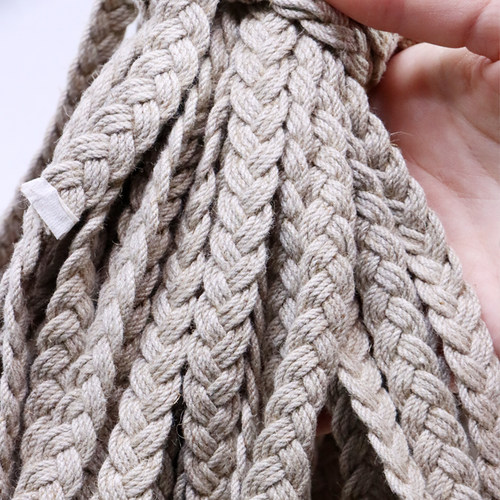 亚麻棉3x3辫子绳13mm编织带