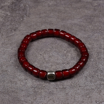 POHIER扎基拉姆枣红琉璃手链