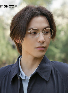 奶茶梦境！右店日本超轻纯钛复古圆防蓝光男女大框近视眼镜框架