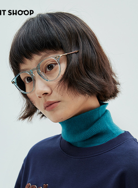 右店少女甜感日系手作板材β钛配高度数舒适感圆框女近视眼镜架