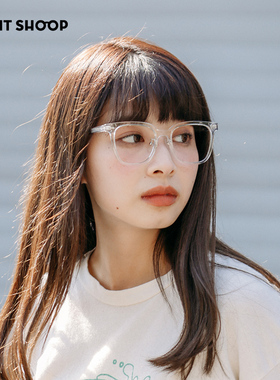 C位出道！韩国进口tr90黑框大框素颜镜茶色超轻无度数防蓝光眼镜