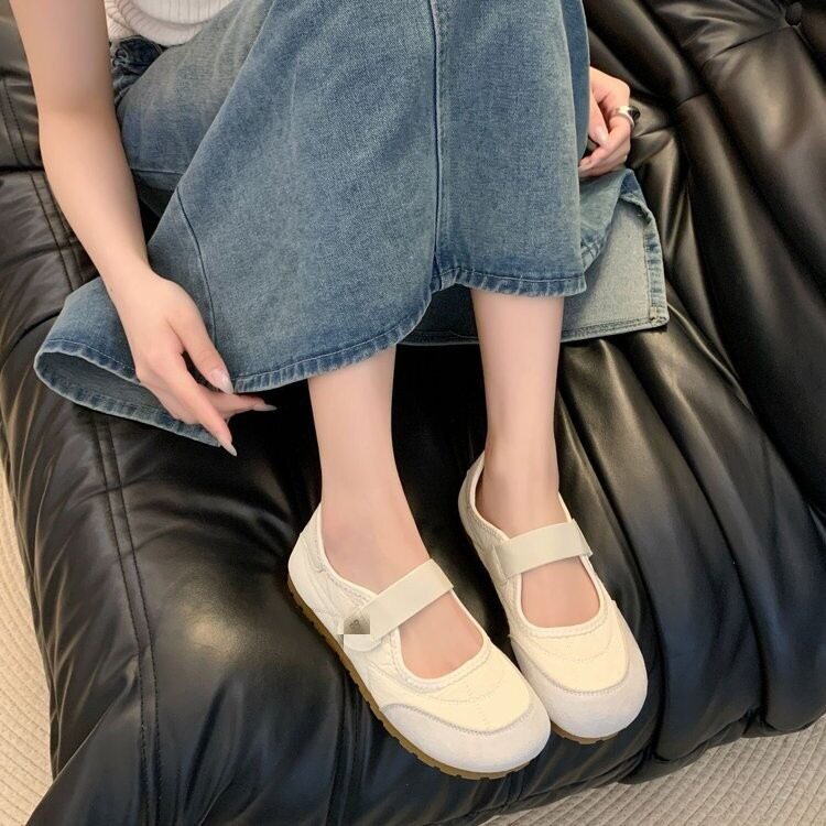 魔术贴德训鞋女鞋子2026新款爆款春夏透气平底孕妇小白鞋运动单鞋