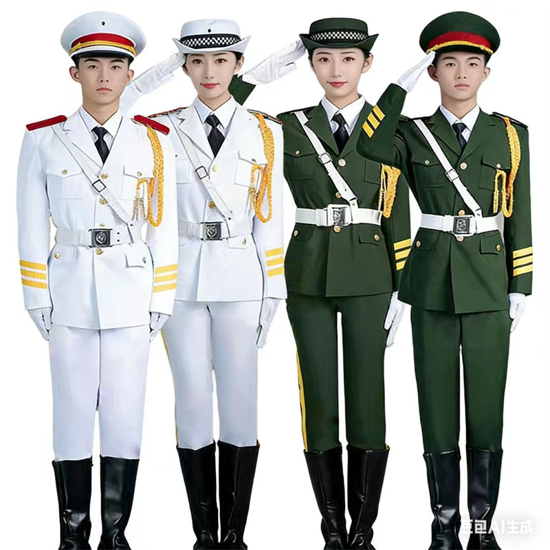 学生国旗班升旗仪式礼服白色