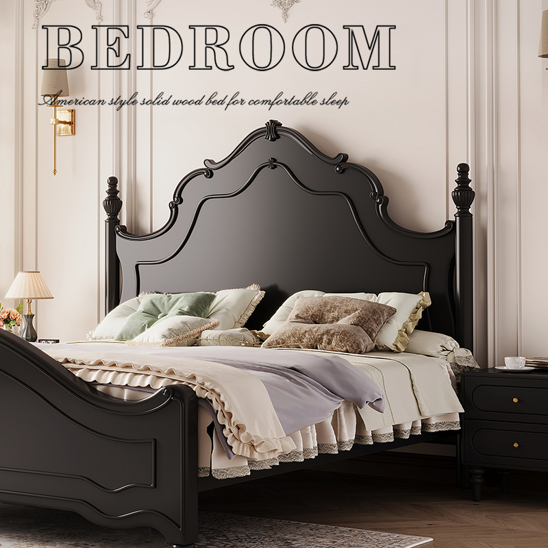 法式复古床1.35米高箱储物床