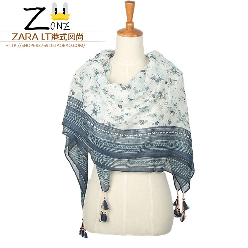 新款围巾文艺女民族风防晒披肩 夏季遮阳沙滩巾女士丝巾长款薄