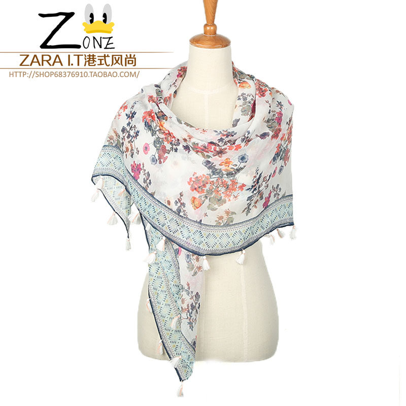 夏季文艺复古民族风女士沙滩巾 防晒遮阳大披肩棉麻长款空调丝巾