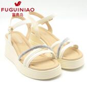 女凉鞋 正品 N491135P 新款 舒适坡跟高跟鞋 富贵鸟女鞋 2024夏季