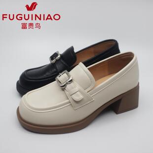 工作鞋 舒适粗跟真皮女单鞋 L5A5531C 2025秋新款 富贵鸟女鞋