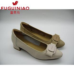 女凉鞋 K48G205C 2024夏新款 妈妈鞋 牛皮矮跟女单鞋 富贵鸟女鞋