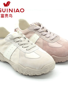 正品富贵鸟女鞋2025夏季新款时尚系带舒适休闲真皮X5JD526Z-9