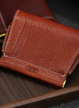 岚屿出品头层植鞣牛皮文玩包随身收纳包袋男女通用迷你风琴手