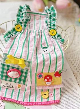 原创手工定制宠物衣服狗狗猫咪泡泡棉多巴胺童趣家居吊带泰迪小马