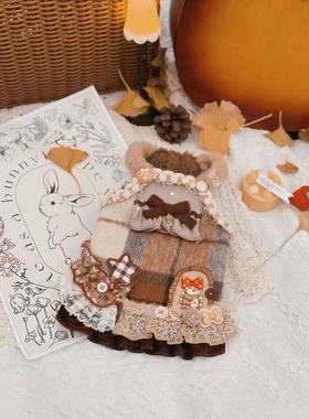 原创手工定制宠物衣服狗狗猫咪秋冬美拉德圣诞羊绒裙泰迪博美约克