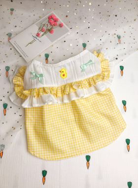 UMe宠物衣服定制纯棉田园风夏季薄款可爱公主袖泰迪博美法斗衣服