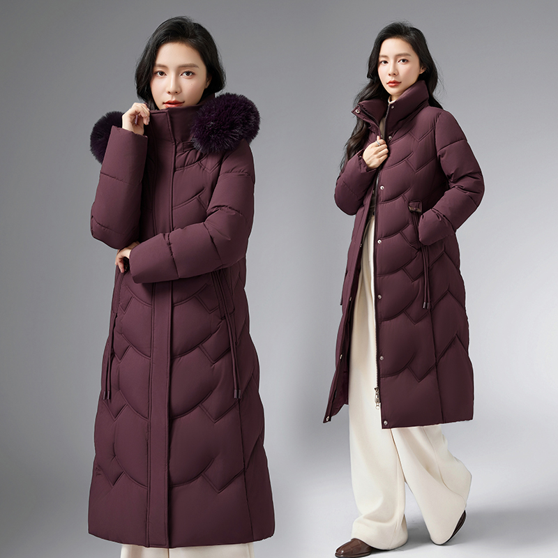 妈妈冬装羽绒棉服长款加厚棉袄加绒外套2025新款中老年棉衣棉服女