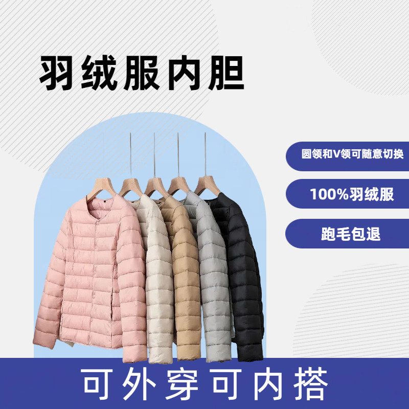 秋冬新轻薄款羽绒服内胆女短款保羽绒服