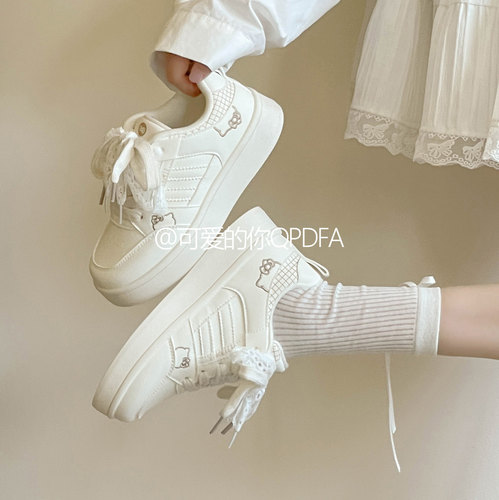可爱的你 厚底小白鞋女款2026新款春秋板鞋子女鞋百搭学生休闲鞋
