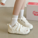 可爱的你 保暖加绒德训棉鞋女2025新款爆款冬季勃肯鞋厚底小白鞋