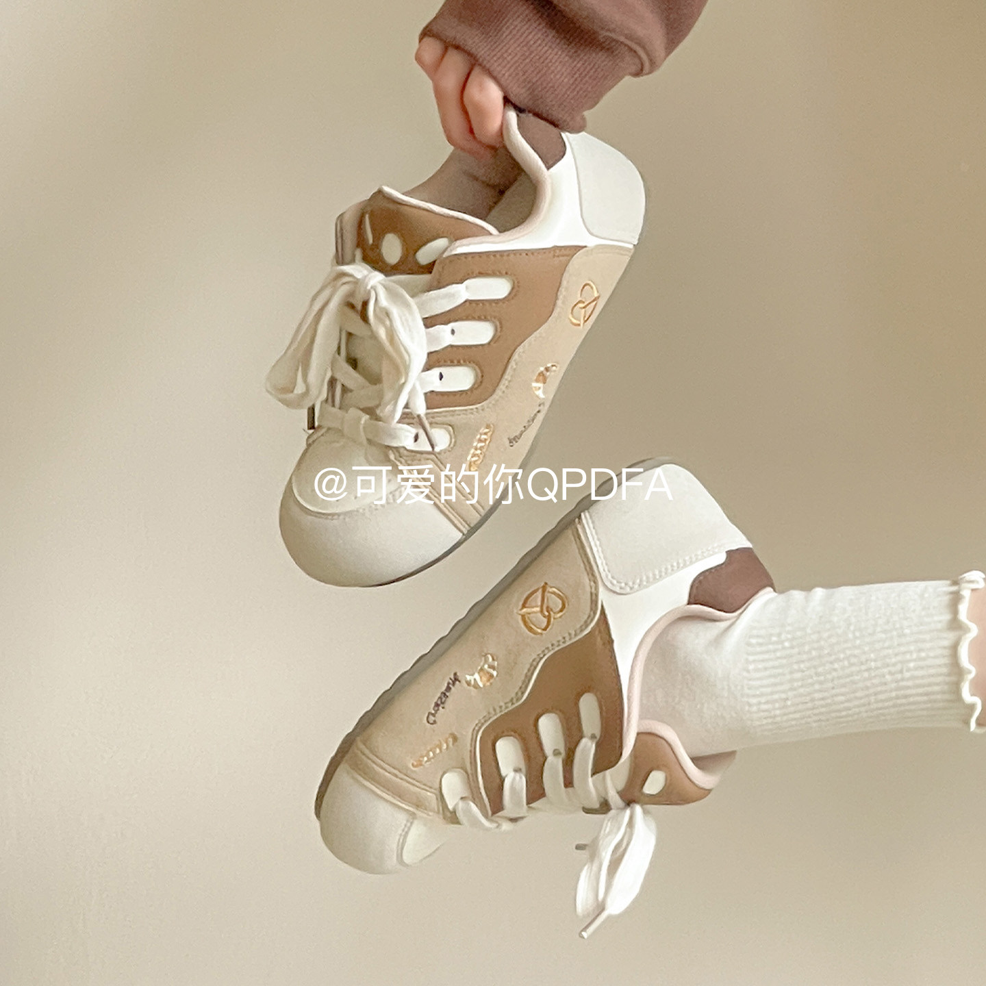 可爱的你韩系厚底板鞋子女2026新款春季百搭小白鞋学生休闲德训鞋,女鞋,时尚休闲鞋,淘宝优惠券,粉丝福利购,淘宝优惠卷