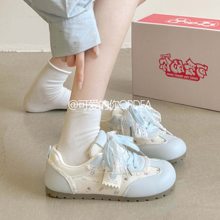 可爱的你 鞋子板鞋女鞋夏透气小白鞋面包鞋百搭学生德训鞋休闲鞋