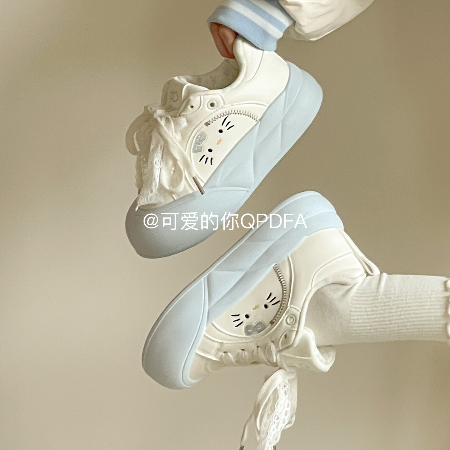 可爱的你韩系厚底小白鞋女款2026新款春季板鞋百搭学生小众面包鞋,女鞋,时尚休闲鞋,淘宝优惠券,粉丝福利购,淘宝优惠卷