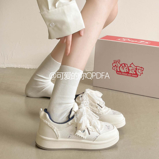 休闲鞋 女夏2025新款 爆款 百搭学生 面包鞋 你厚底小白鞋 可爱 板鞋