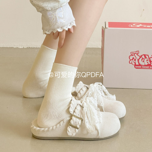 可爱的你超火一脚蹬勃肯鞋半拖鞋2026新款懒人鞋子女鞋休闲包头拖