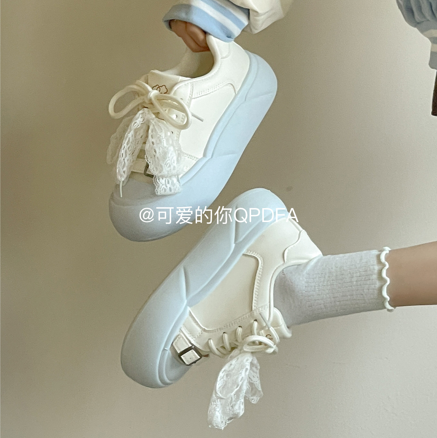 可爱的你 小白鞋厚底板鞋春季2026新款鞋子女ins潮百搭小众面包鞋,女鞋,时尚休闲鞋,淘宝优惠券,粉丝福利购,淘宝优惠卷