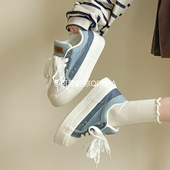 你百搭厚底帆布鞋 韩系休闲小白鞋 女款 可爱 2026新款 春季 低帮板鞋