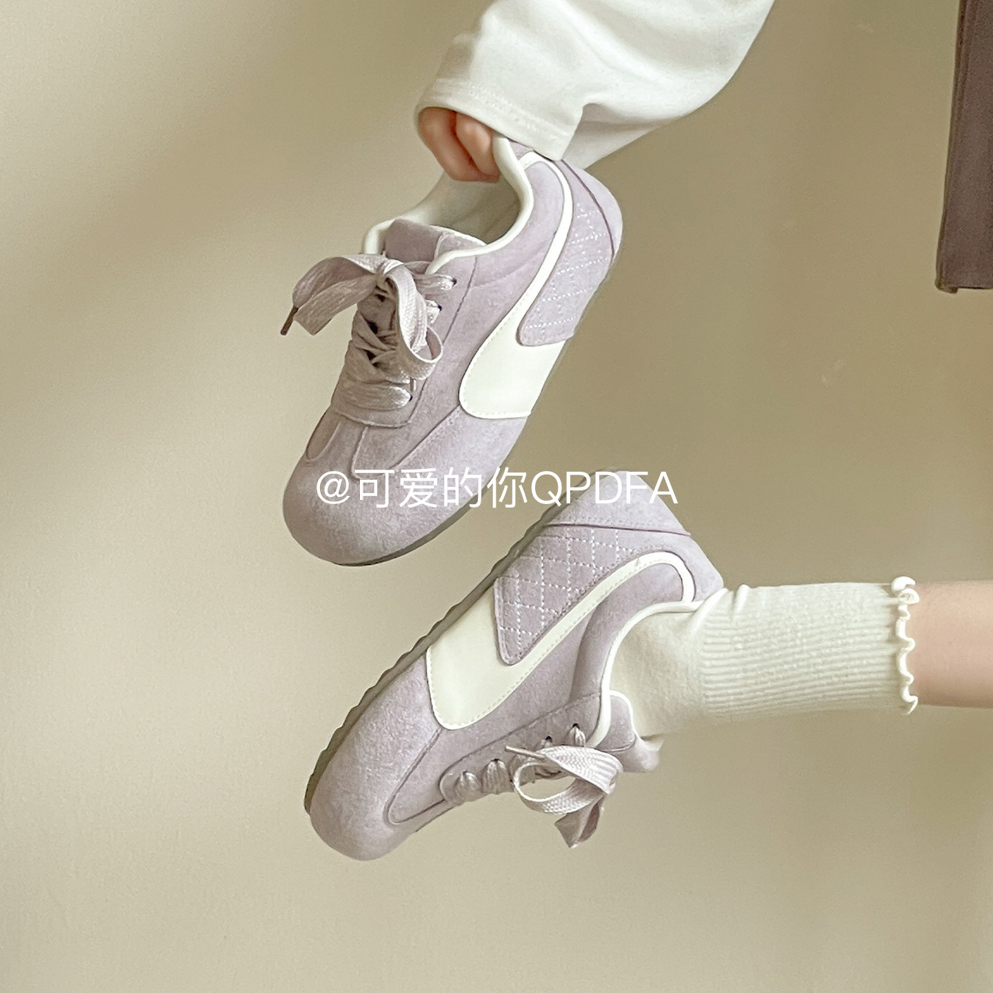 可爱的你 春季复古德训鞋女2026新款爆款休闲板鞋ins潮百搭小白鞋,女鞋,时尚休闲鞋,淘宝优惠券,粉丝福利购,淘宝优惠卷