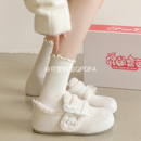 可爱的你一脚蹬勃肯鞋全包女2025新款冬季毛毛休闲鞋加绒二棉鞋子