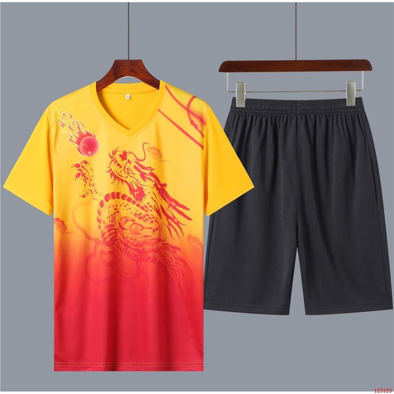 龙舟队服速干足球服套装团购定制龙纹比赛服球衣训练短袖夏季运动