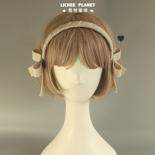 LICHEE PLANET/原创复古对称美学实用针织款蝴蝶结高颅顶发箍饰品