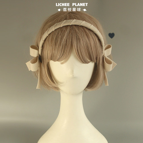 LICHEE PLANET/原创复古对称美学实用针织款蝴蝶结高颅顶发箍饰品
